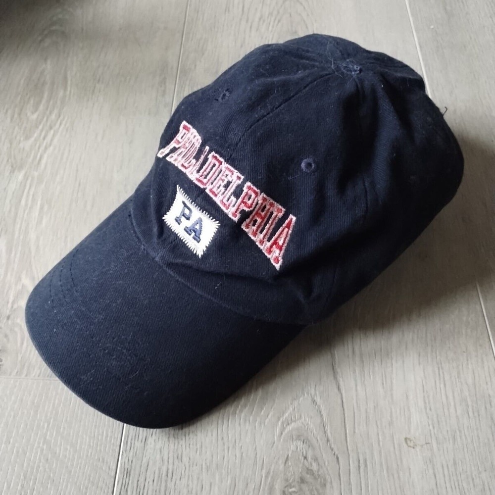 Philadelphia Pennsylvania Hat Baseball Cap Blue Red Cotton Adjustable Strap OSFA